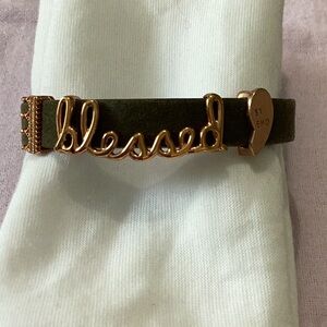 Keep Collective Stella & Dot Leather Bracelet with 3 Charms